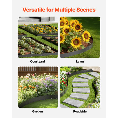 SucceBuy Flexible Steel Landscape Edging (5-Pack, 39x3")