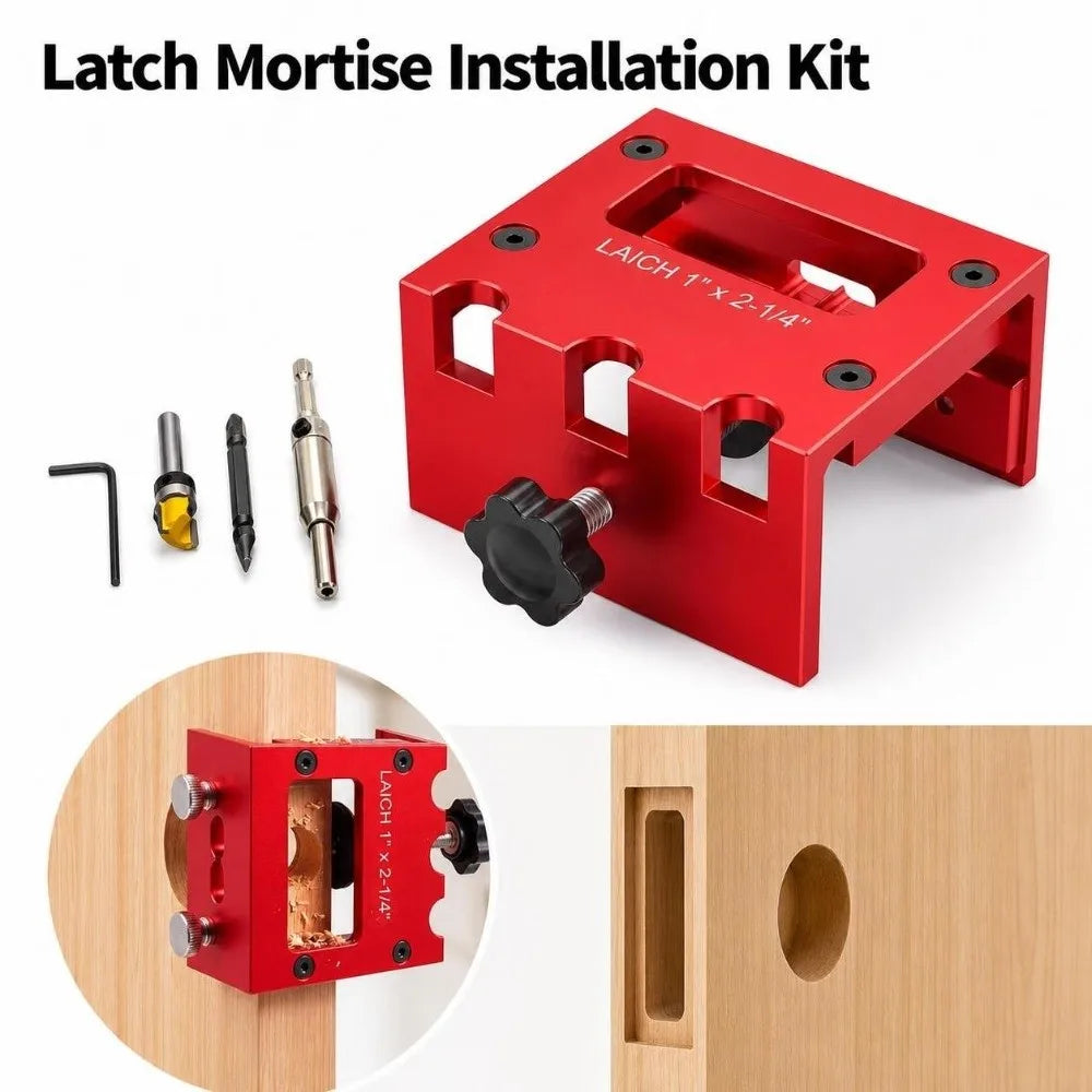 Precision Aluminum Door Lock Mortising Jig Kit
