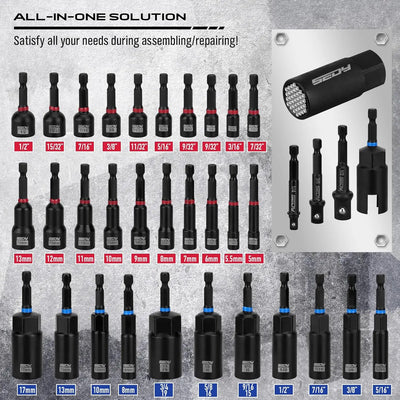 80-Piece Magnetic Impact Nut Driver Set