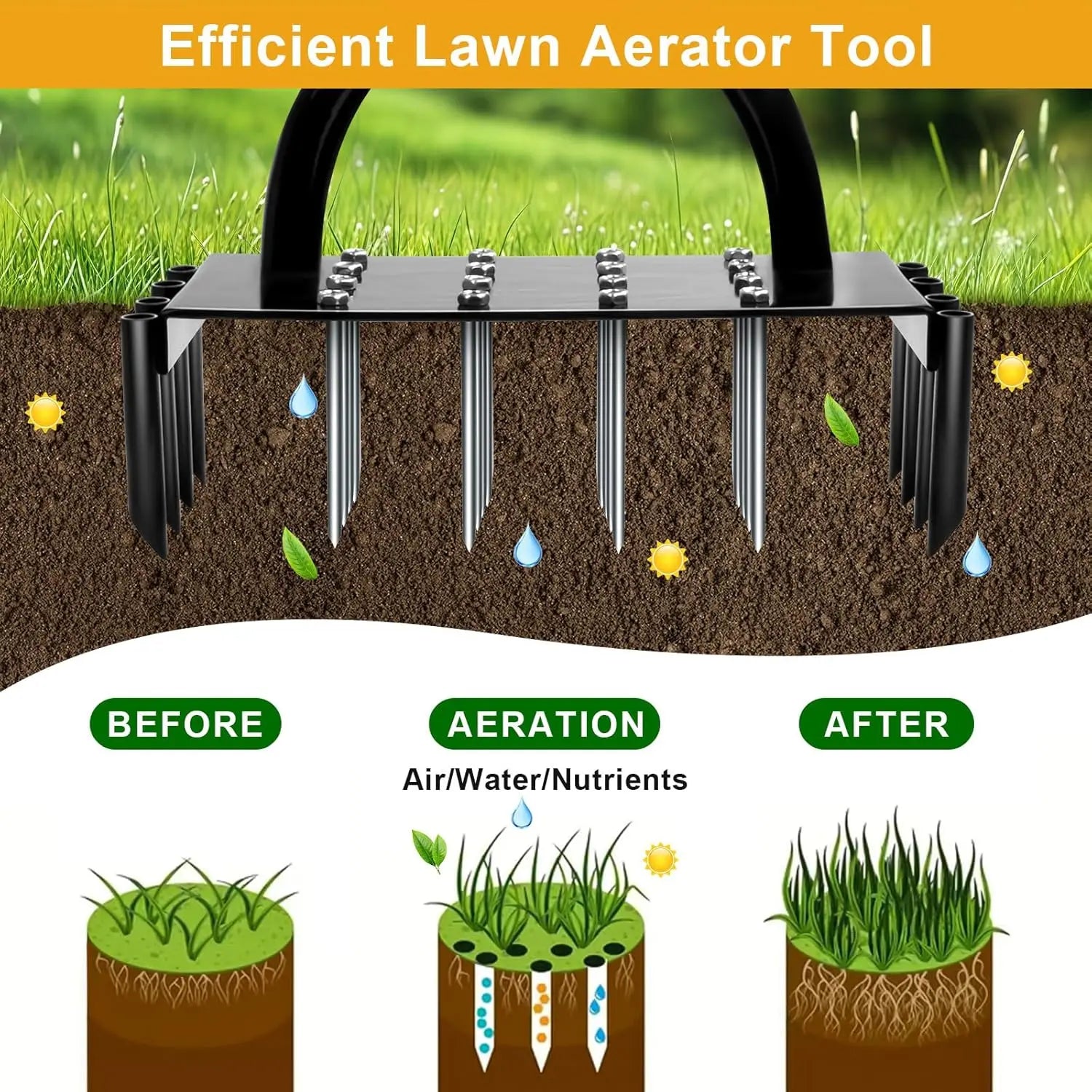 Manual Lawn Aerator Tool