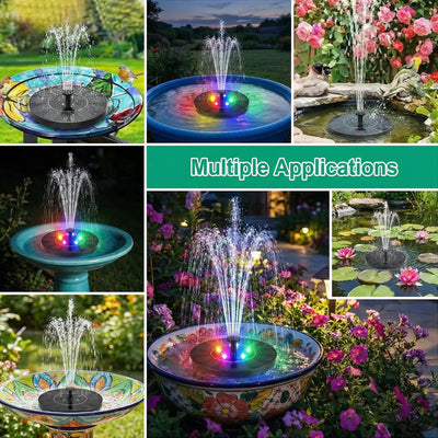 Solar Fountain Pump with LED Lights