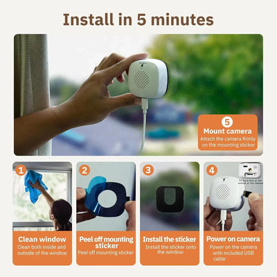 3MP Window WiFi Security Camera with Color Night Vision