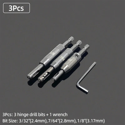 Self-Centering Hinge Drill Bit SET