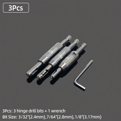 Self-Centering Hinge Drill Bit SET