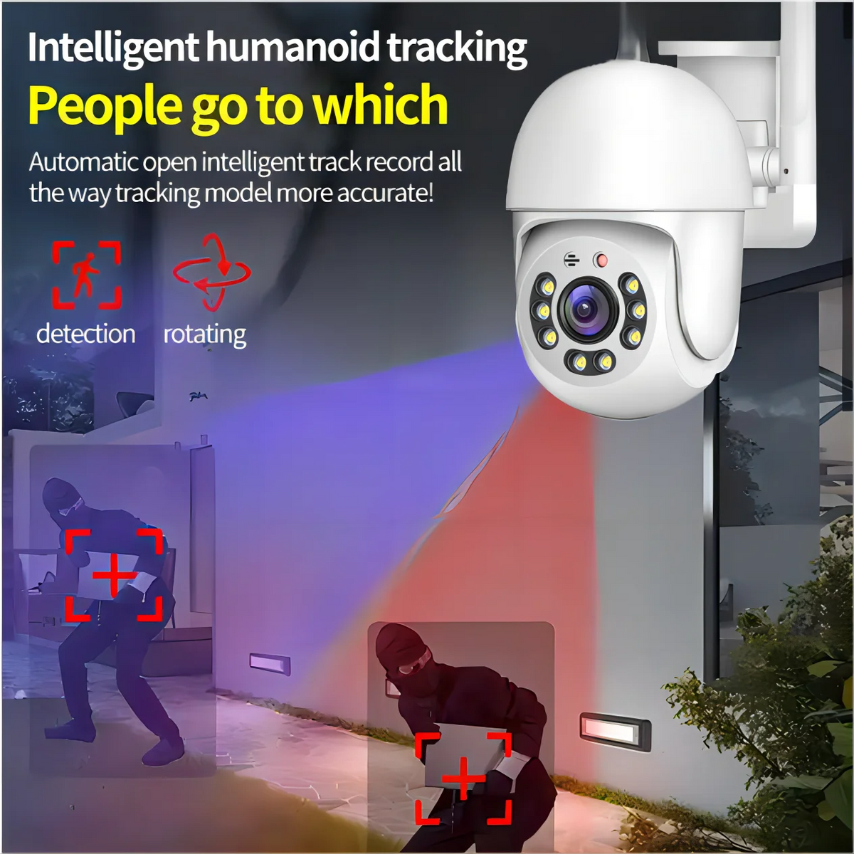 4MP Outdoor PTZ WiFi Security Camera