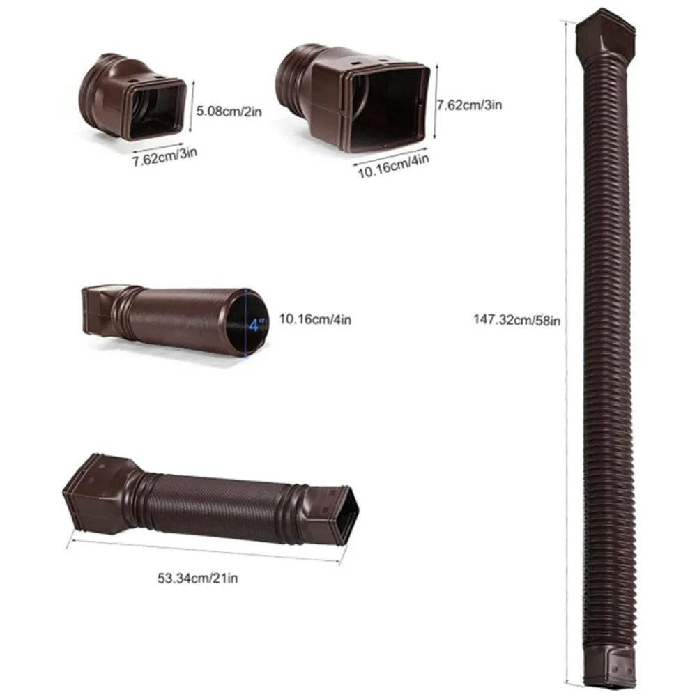 Retractable Rain Gutter Downspout Extender