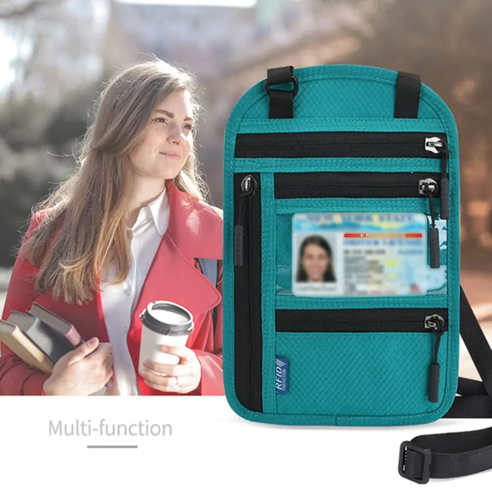 RFID Travel Neck Wallet Pouch