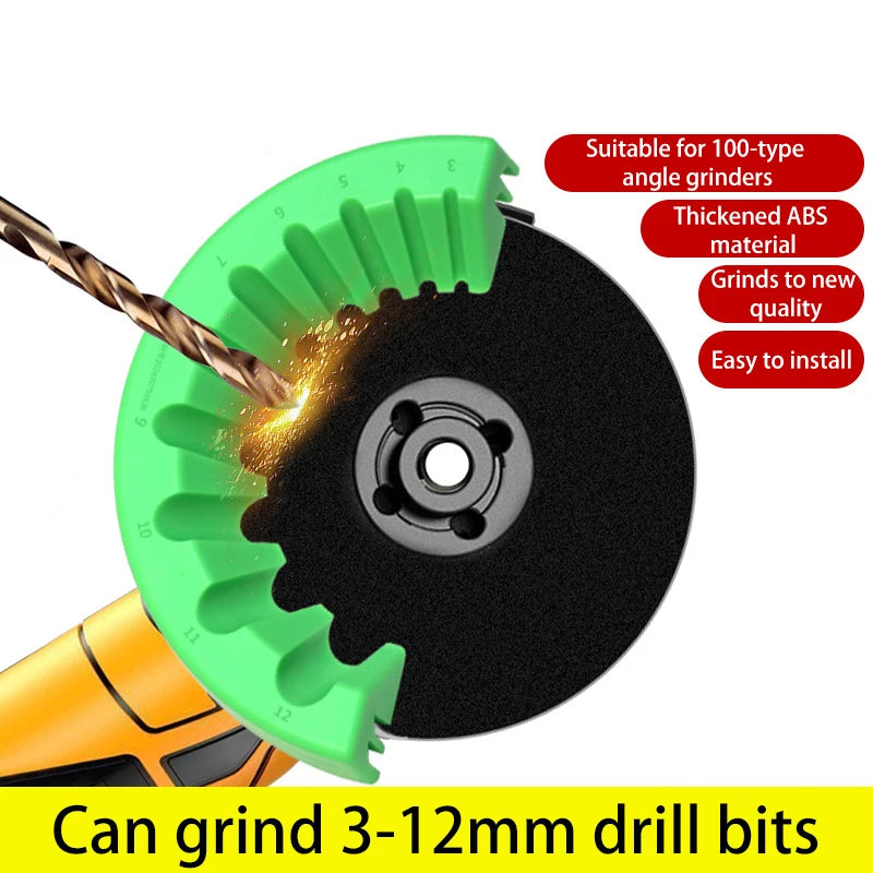 Drill Bit Sharpener Grinding Attachment 1/8"–1/2" (3–12mm)