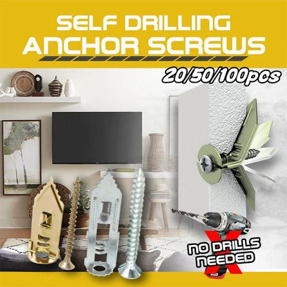 30/60/100Sets Self Drilling Drywall Anchors