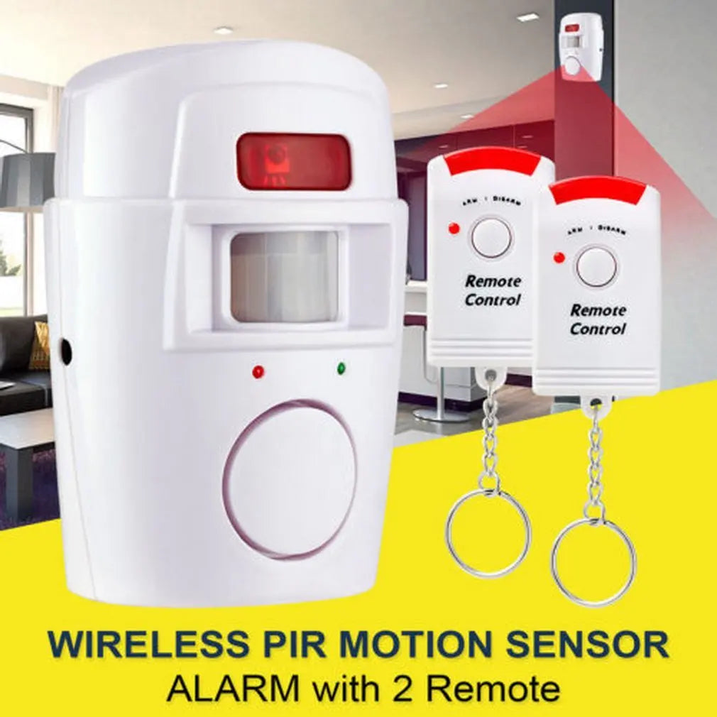 Wireless PIR Motion Sensor Alarm with 2 Remotes