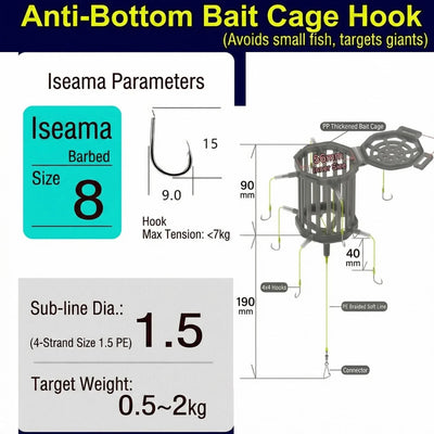 8 Hook Carp Fishing Rig