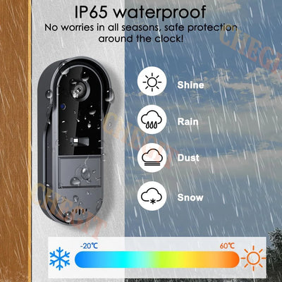 Wireless Video Doorbell with 4.3" Indoor Monitor