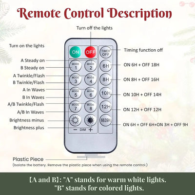 2-Pack Pre-Lit Christmas Urn Fillers with Remote Control