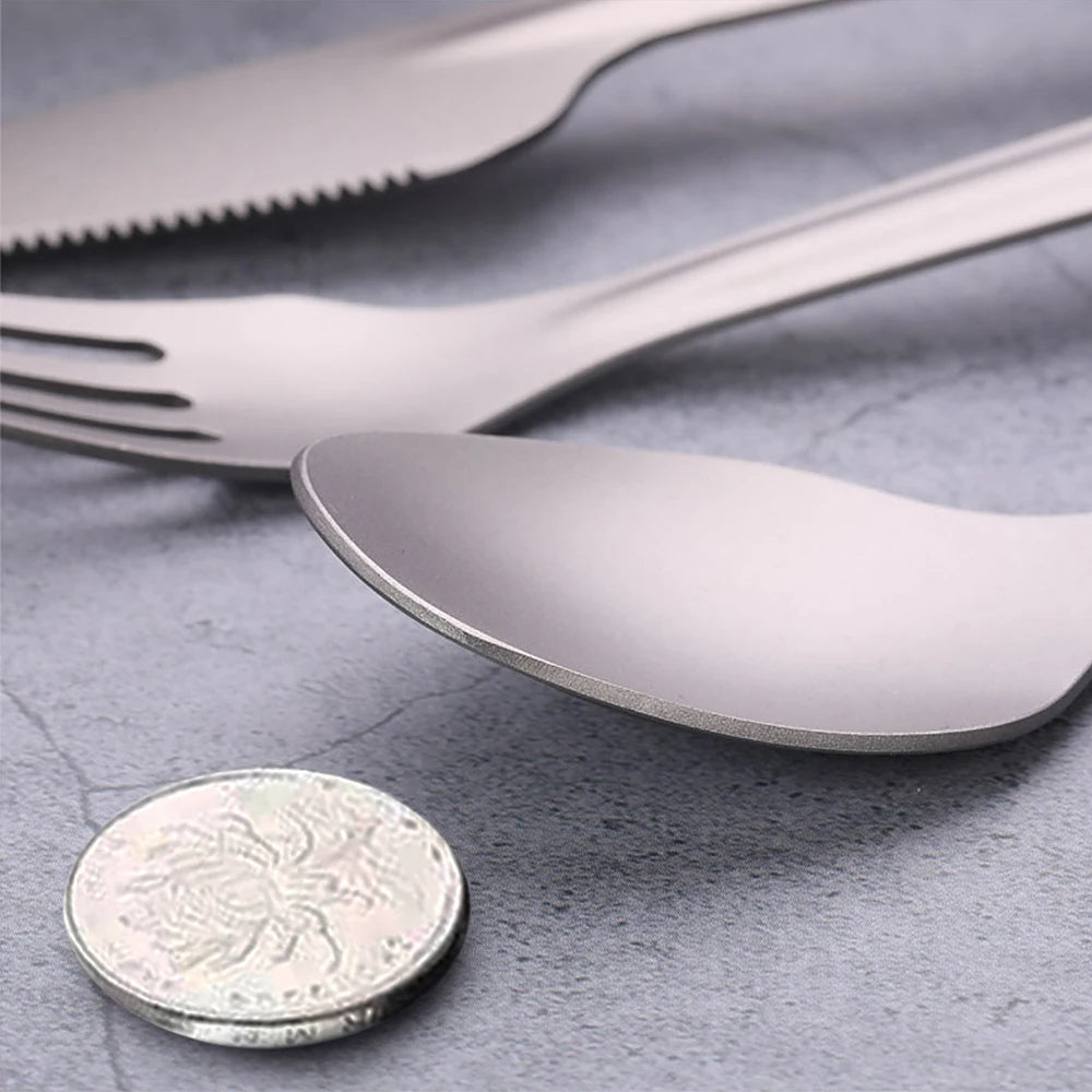 4-in-1 Titanium Camping Cutlery Set