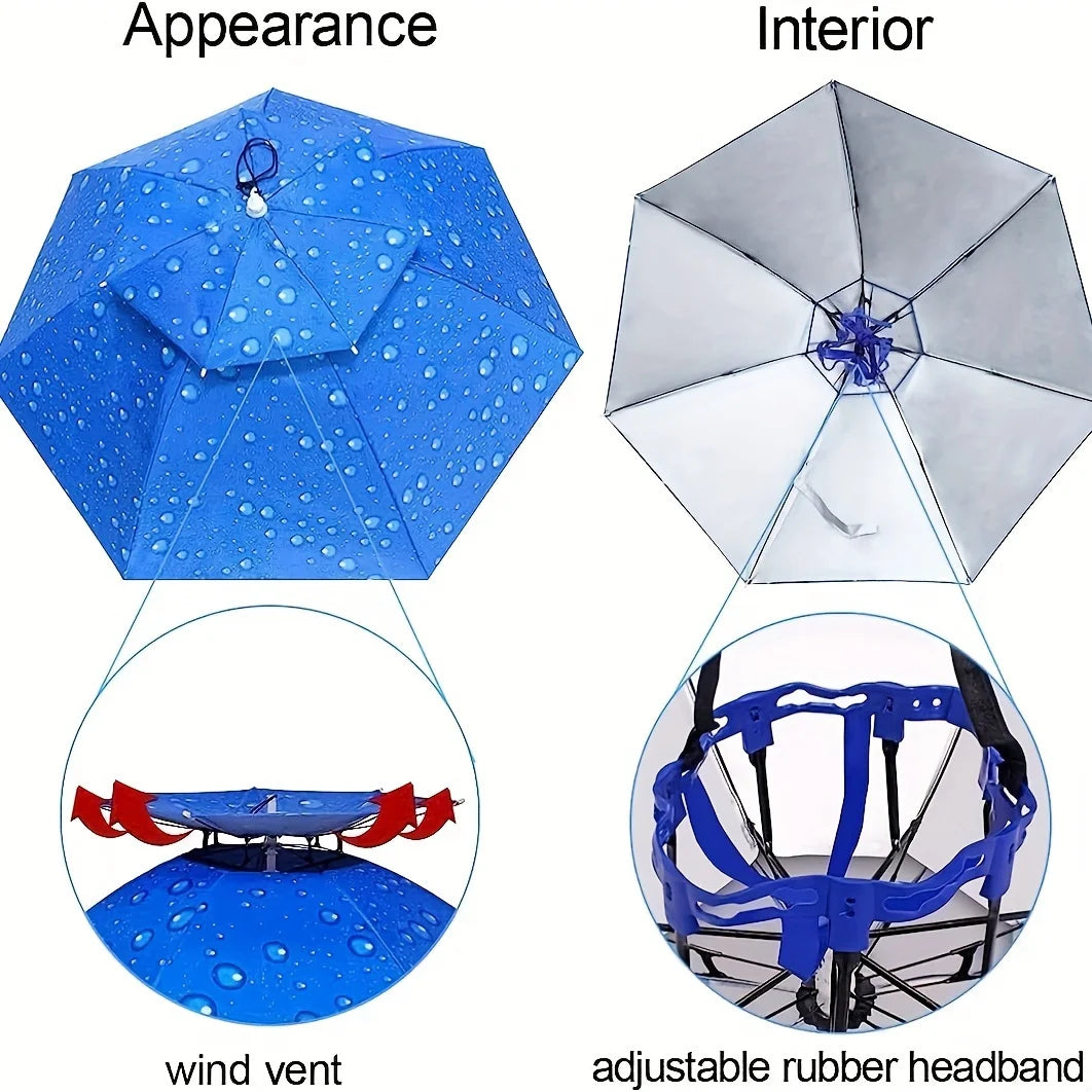 Double Layer Umbrella Fishing Hat