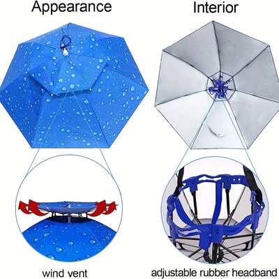 Double Layer Umbrella Fishing Hat