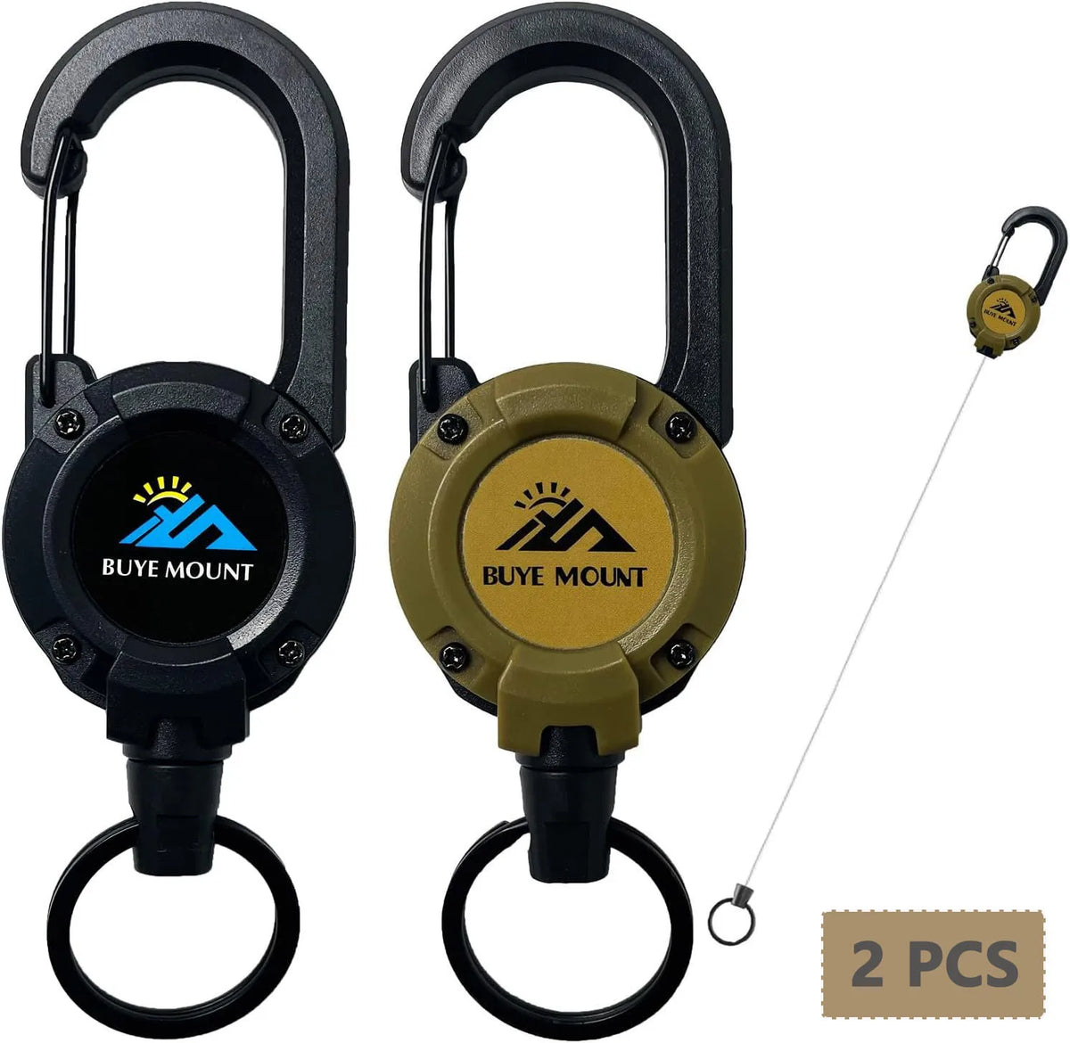 2-Pack Heavy-Duty Retractable Tactical Keychain