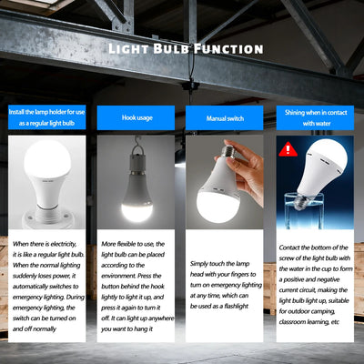 A60 E27 Rechargeable Emergency LED Bulbs