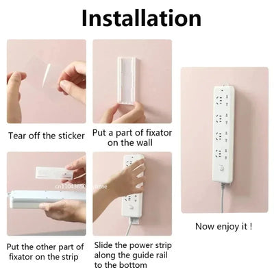 Self-Adhesive Wall Mount Power Strip Holder