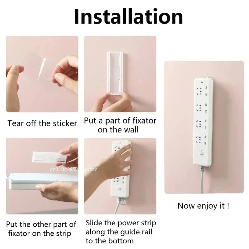Self-Adhesive Wall Mount Power Strip Holder
