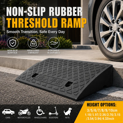 Heavy-Duty Portable Rubber Curb & Threshold Ramp
