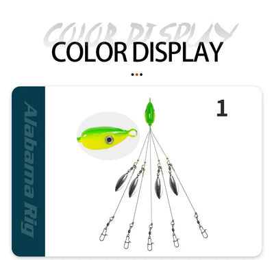 5-Arm Alabama Umbrella Rig Fishing Lure Set