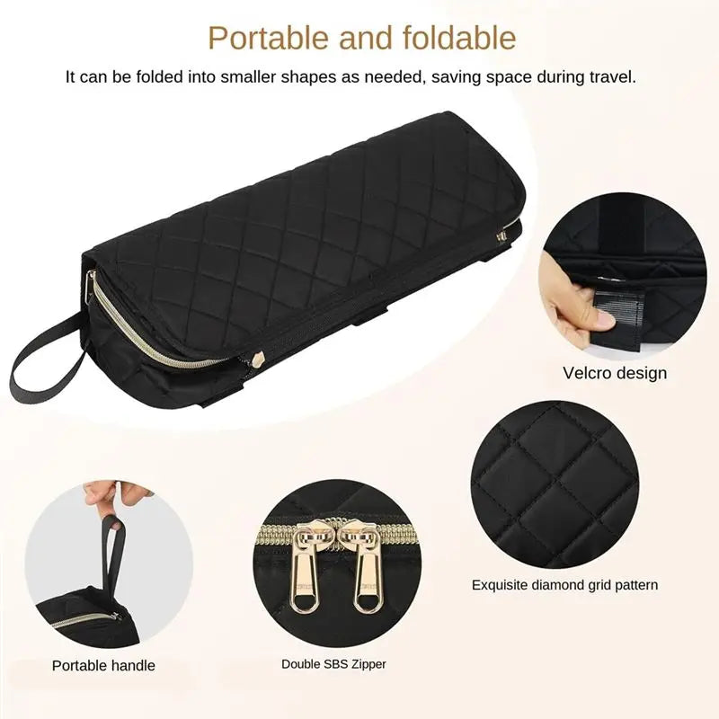 2-in-1 Foldable Hair Styling Tool Organizer & Travel Bag
