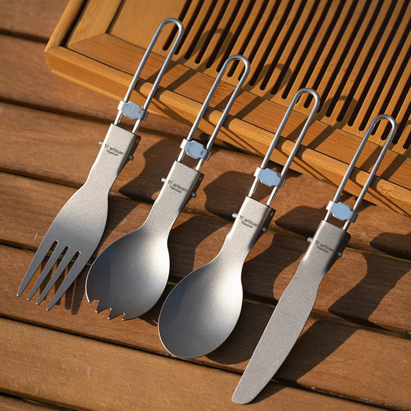 Titanium Foldable Cutlery Set