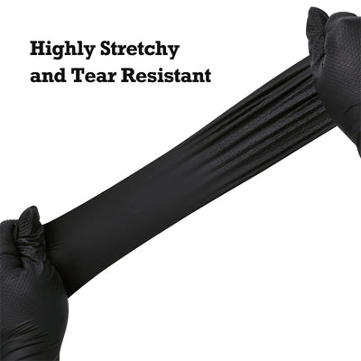 Heavy Duty Black Nitrile Gloves - Premium Quality