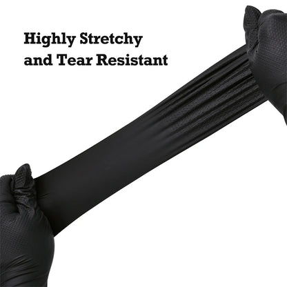 Heavy Duty Black Nitrile Gloves - Premium Quality