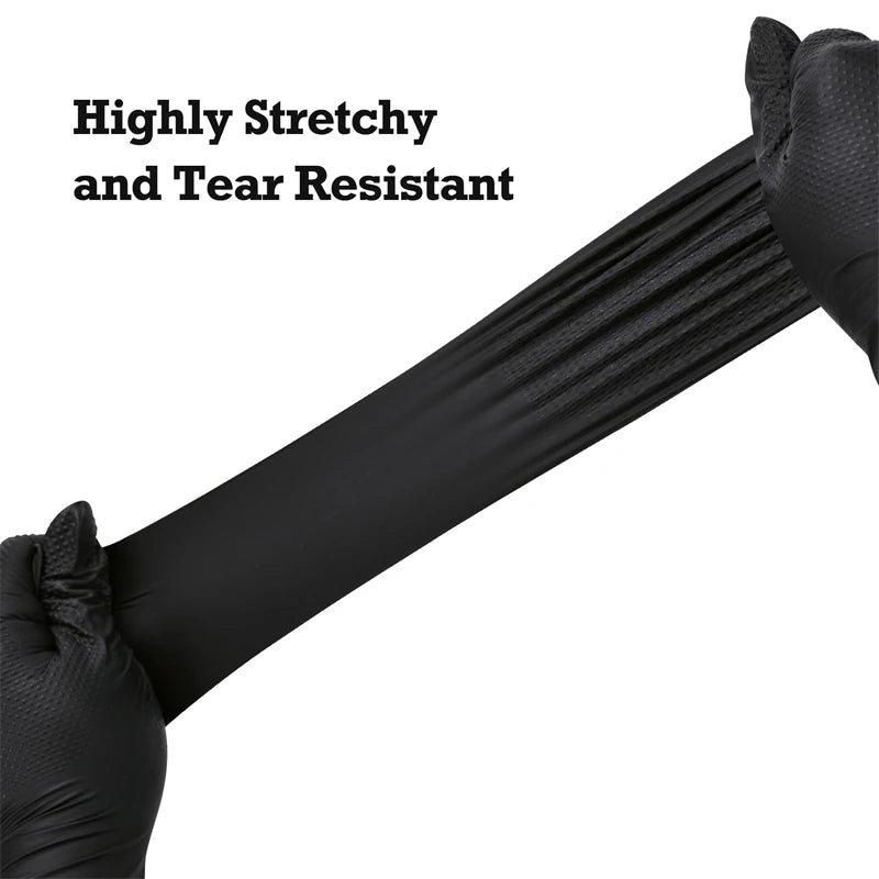 Heavy Duty Black Nitrile Gloves - Premium Quality