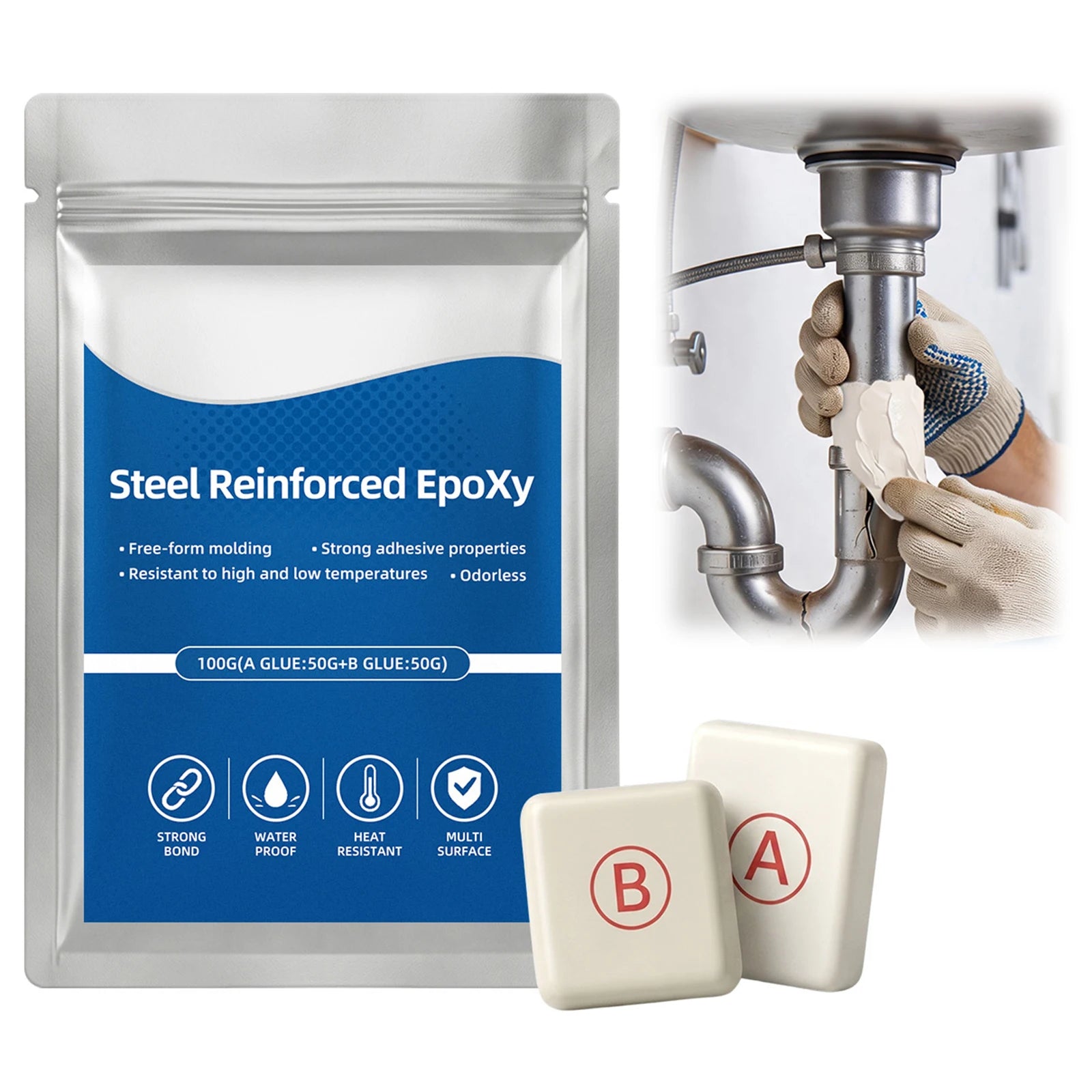 Heavy-Duty Steel Reinforced Epoxy Putty
