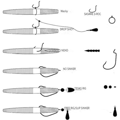 Soft Worm Fishing Lures Set 4"/5.5"