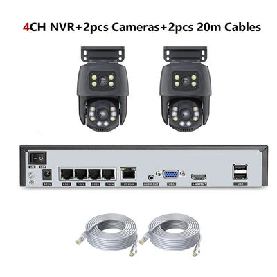 6MP Dual-Lens PTZ PoE Security Camera System