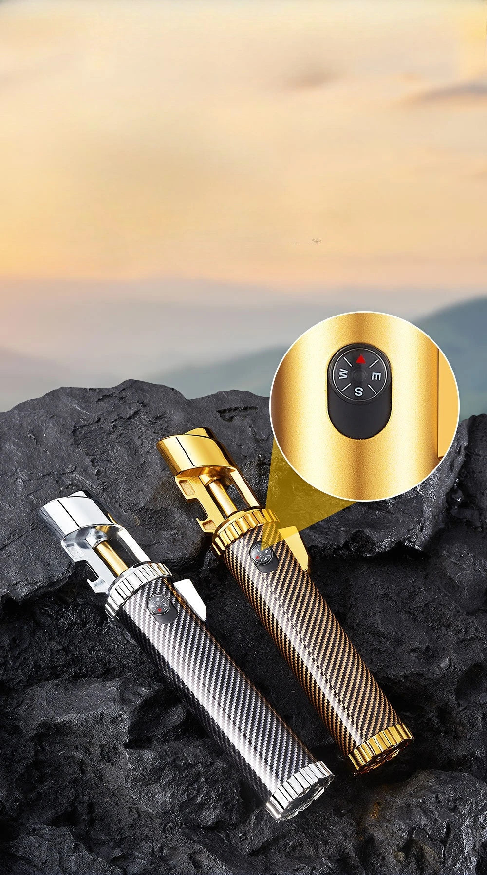 Refillable Windproof Butane Torch Lighter (NO GAS)