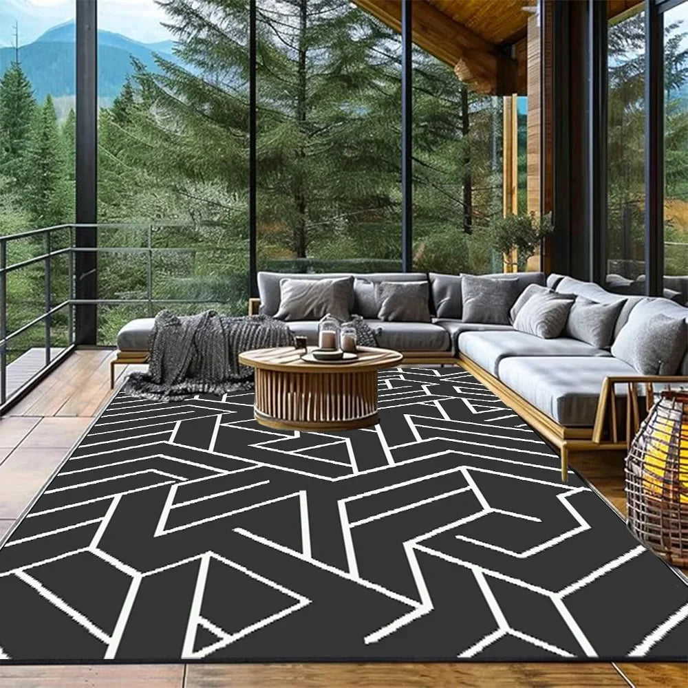 Reversible Waterproof Outdoor Plastic Straw Mat