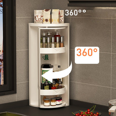 360° Rotating Corner Kitchen Spice Rack