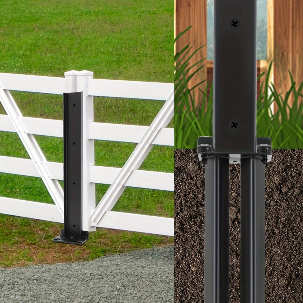 1/2 Pack Heavy-Duty Steel Fence Post Repair Kit with Ground Spike
