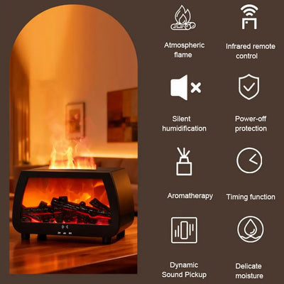 Flame Effect Ultrasonic Aroma Diffuser with LED Lights