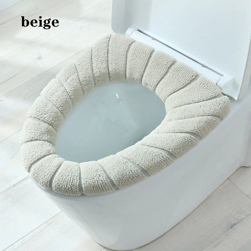 Soft Plush Toilet Seat Cover with Handle – Warm & Reusable