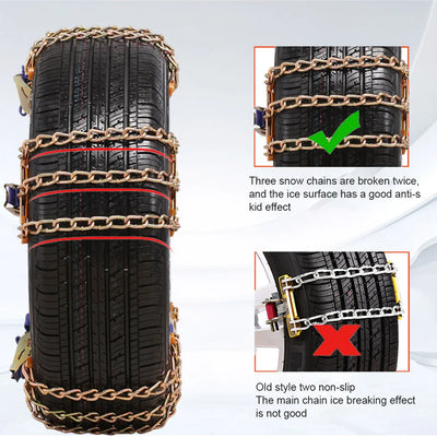 Cadenas de nieve antideslizantes universales para coches, SUV y camiones