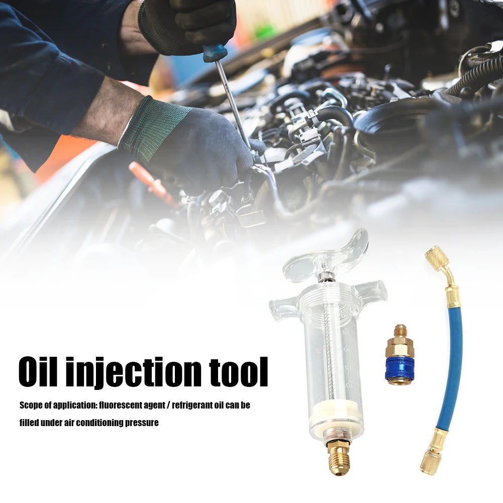 R134A A/C Oil Injector with Quick Coupler
