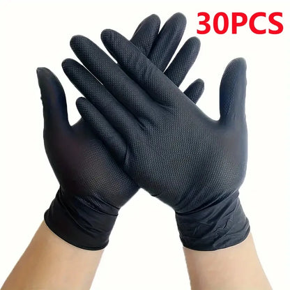 Heavy Duty Black Nitrile Gloves - Premium Quality