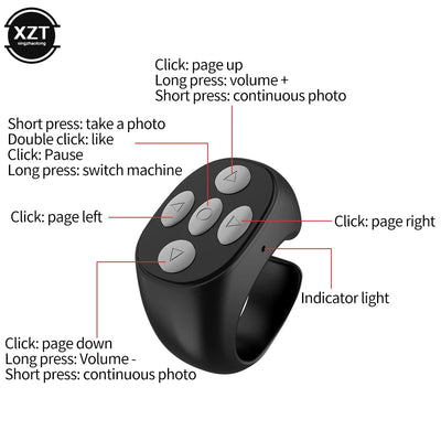 Bluetooth Fingertip Ring Remote & Scrolling Controller