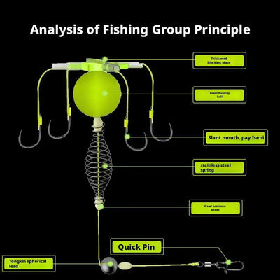 All-in-One Feeder Spring Bait Rig with 4 Hooks