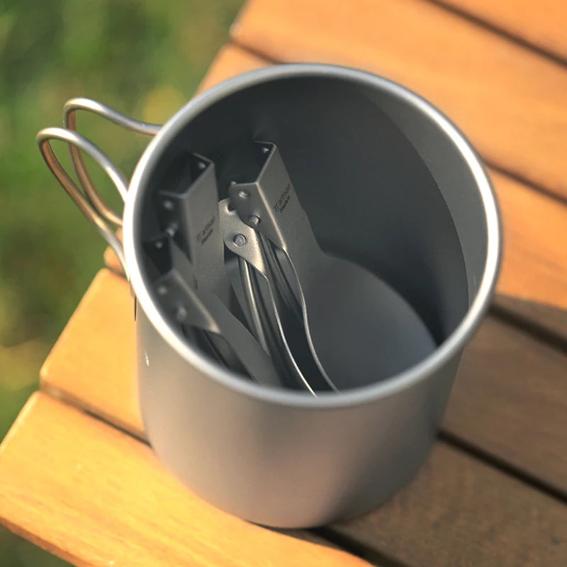 Titanium Foldable Cutlery Set