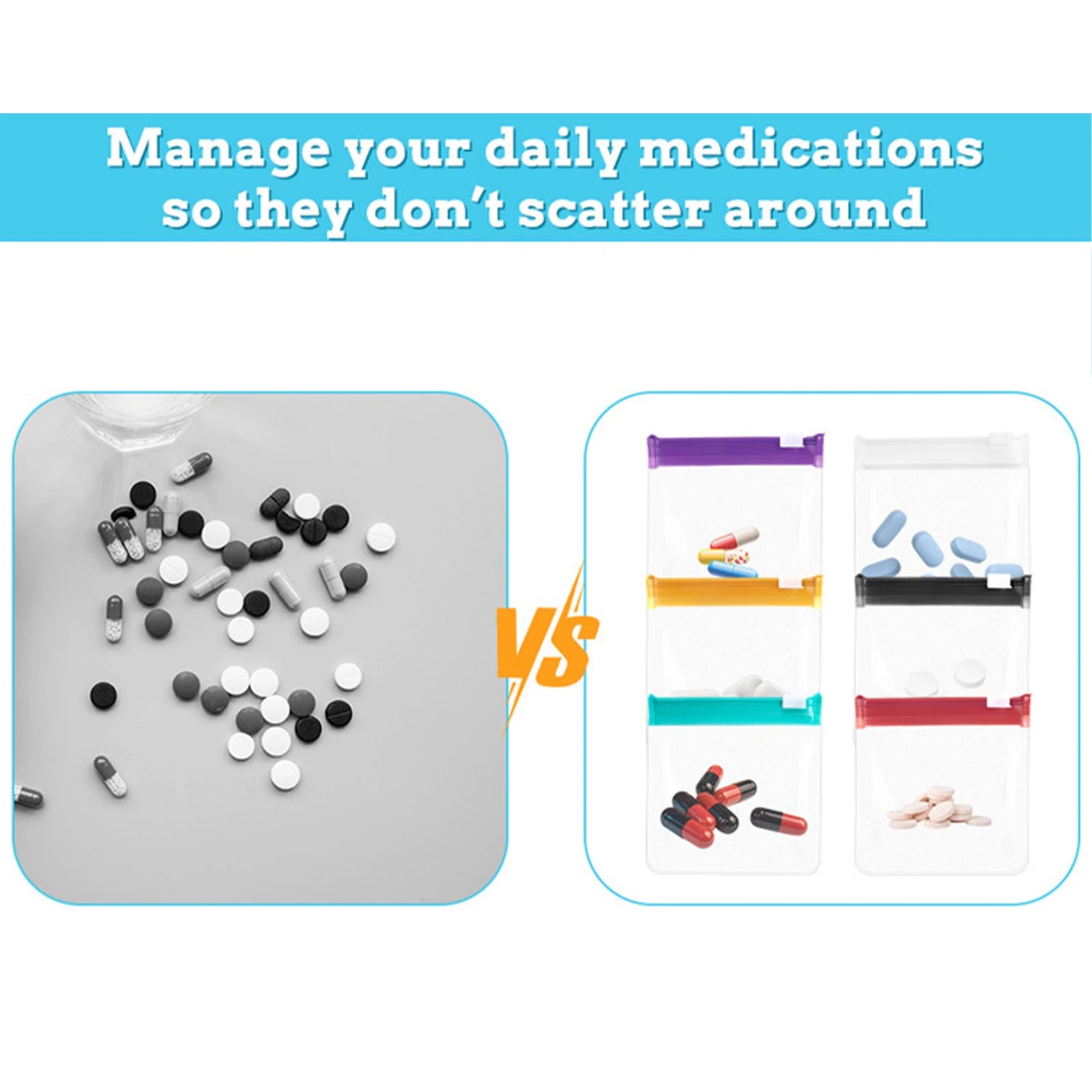 Reusable EVA Travel Pill Bags with Slide Lock