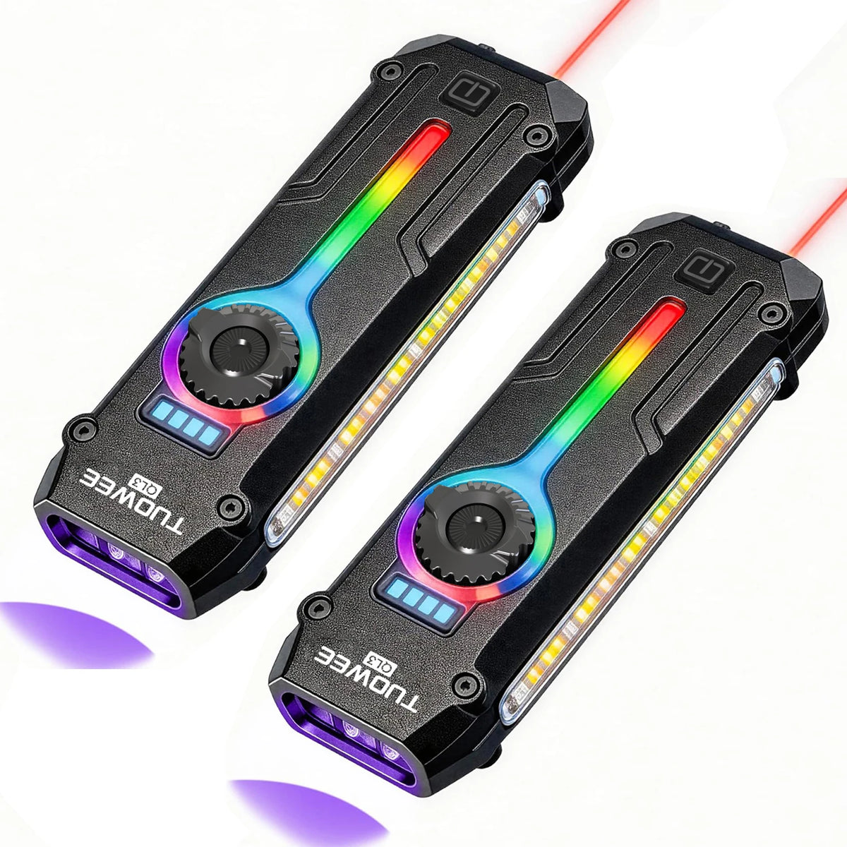 Rechargeable EDC Flashlight with UV, Laser & RGB Light