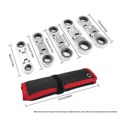 5-Piece Flex-Head Ratcheting Wrench Set (8–19mm)