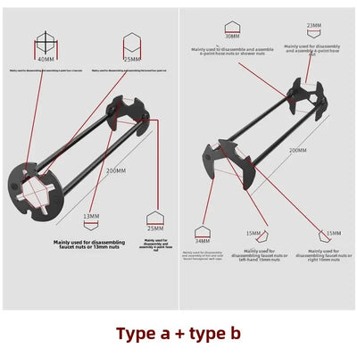 Multifunctional Bathroom Wrench (2 Pack)